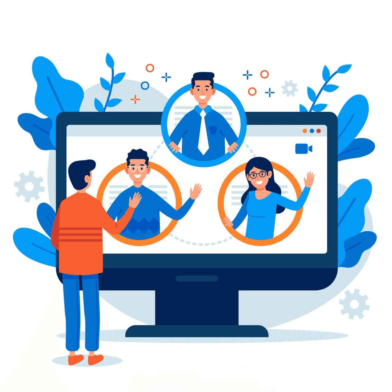 A group of people collaborating on a team project